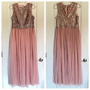 New! City Chic Shine Bright sequin maxi Dress pink nwt 29942